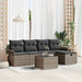 Set de canapele pentru grădină cu pernă 6 pcs Gri Rattan poli - WALTI WALTI