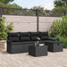 Set de canapele pentru grădină cu pernă 6 pcs Negru Rattan poli - WALTI WALTI