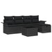 Set de canapele pentru grădină cu pernă 6 pcs Negru Rattan poli - WALTI WALTI