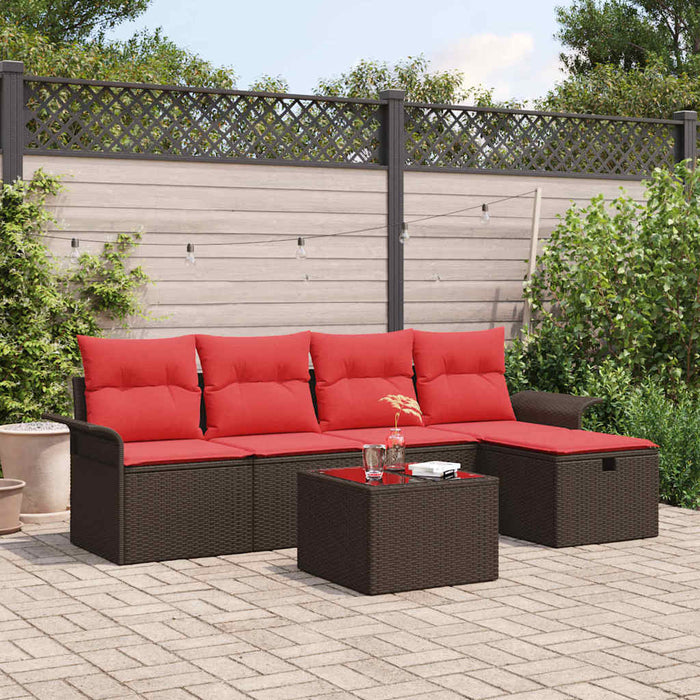 Set de canapele pentru grădină cu pernă 6 pcs Rattan poli - WALTI WALTI