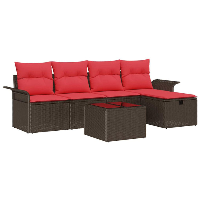 Set de canapele pentru grădină cu pernă 6 pcs Rattan poli - WALTI WALTI