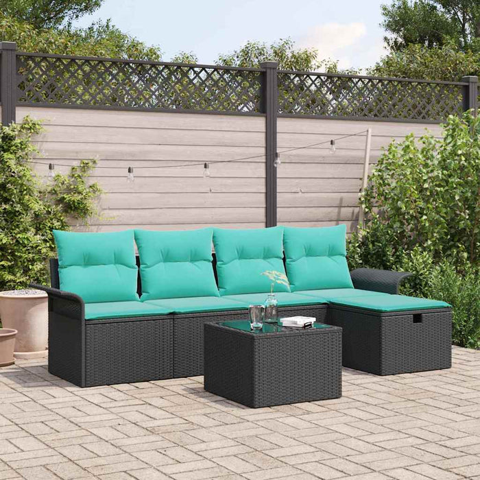 Set de canapele pentru grădină cu pernă 6 pcs Rattan poli - WALTI WALTI