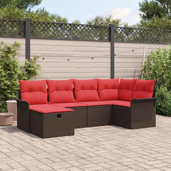 Set de canapele pentru grădină cu pernă 6 pcs Rattan poli - WALTI WALTI