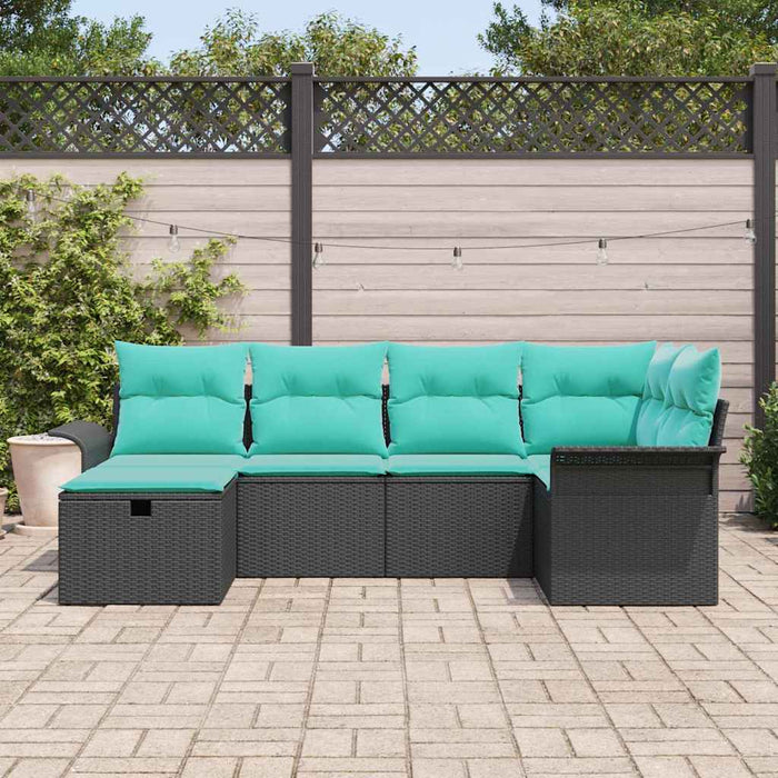 Set de canapele pentru grădină cu pernă 6 pcs Rattan poli - WALTI WALTI