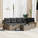 Set de canapele pentru grădină cu pernă 7 pcs Gri Rattan poli - WALTI WALTI