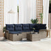 Set de canapele pentru grădină cu pernă 7 pcs Gri Rattan poli - WALTI WALTI