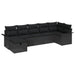 Set de canapele pentru grădină cu pernă 7 pcs Negru Rattan poli - WALTI WALTI