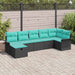 Set de canapele pentru grădină cu pernă 7 pcs Rattan poli - WALTI WALTI