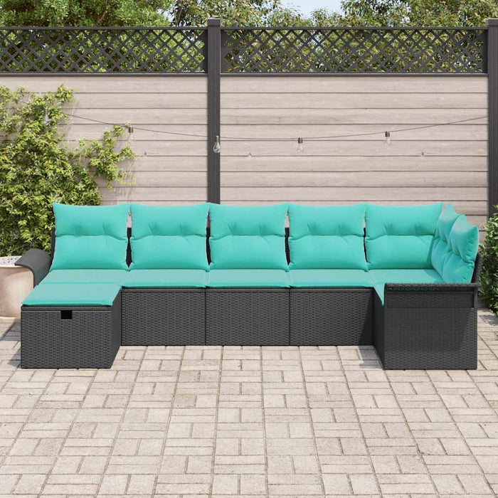 Set de canapele pentru grădină cu pernă 7 pcs Rattan poli - WALTI WALTI