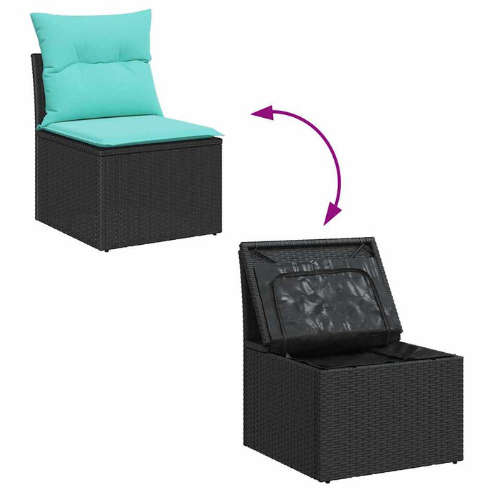 Set de canapele pentru grădină cu pernă 7 pcs Rattan poli - WALTI WALTI