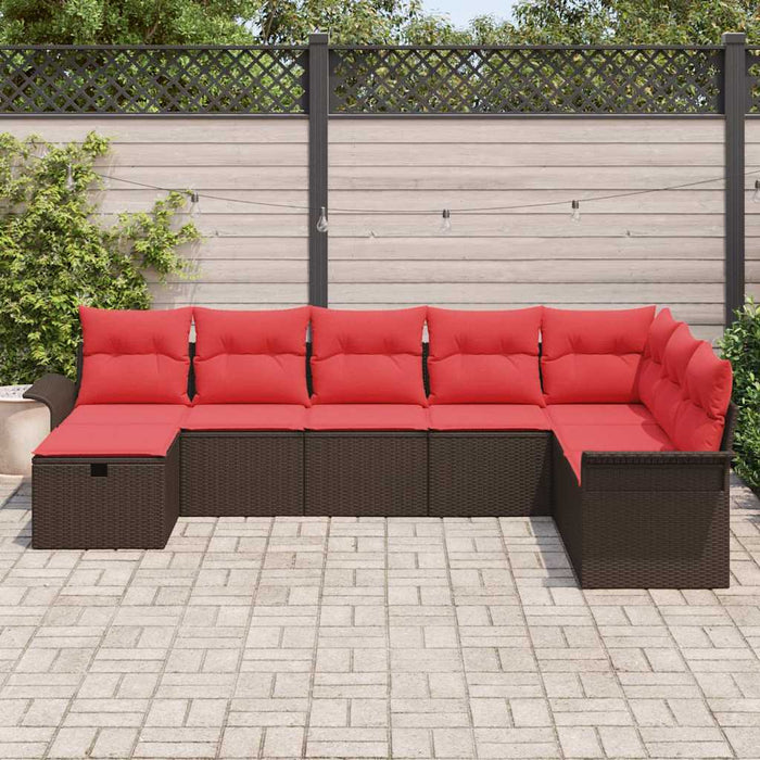 Set de canapele pentru grădină cu pernă 8 pcs Rattan poli - WALTI WALTI