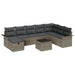 Set de canapele pentru grădină cu pernă 9 pcs Gri Rattan poli - WALTI WALTI