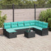 Set de canapele pentru grădină cu pernă 9 pcs Negru Rattan poli - WALTI WALTI