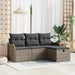 Set de canapele pentru grădină cu pernă 4 pcs Gri Rattan poli - WALTI WALTI