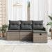 Set de canapele pentru grădină cu pernă 4 pcs Gri Rattan poli - WALTI WALTI