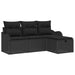 Set de canapele pentru grădină cu pernă 4 pcs Negru Rattan poli - WALTI WALTI