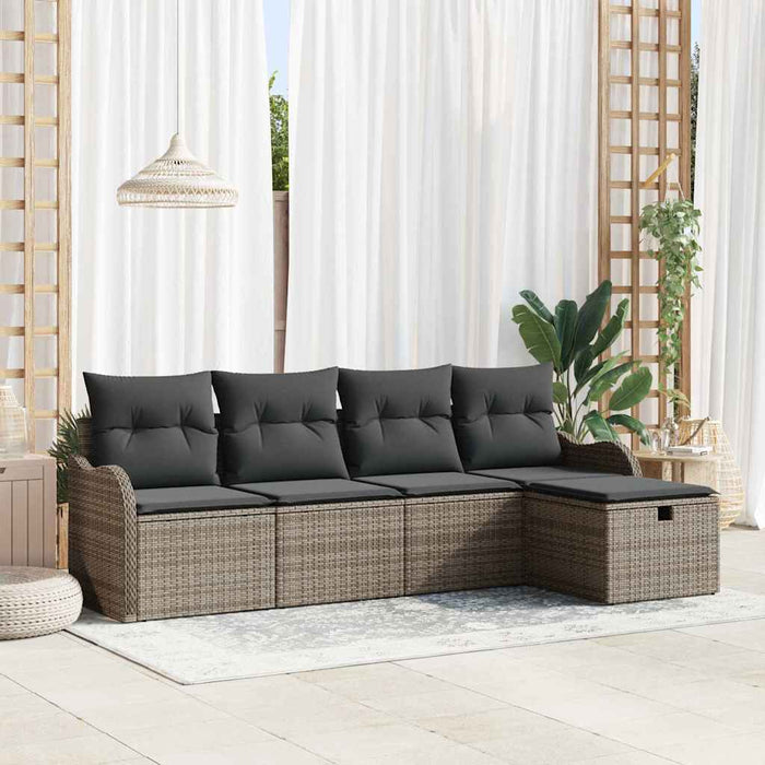 Set de canapele pentru grădină 5 buc. Rattan poli WALTI