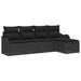 Set de canapele pentru grădină cu pernă 5 pcs Negru Rattan poli - WALTI WALTI