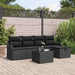 Set de canapele pentru grădină cu pernă 6 pcs Negru Rattan poli - WALTI WALTI