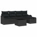 Set de canapele pentru grădină cu pernă 6 pcs Negru Rattan poli - WALTI WALTI