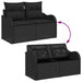 Set de canapele pentru grădină cu pernă 6 pcs Negru Rattan poli - WALTI WALTI