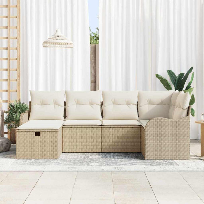 Set de canapele pentru grădină cu pernă 6 pcs Bej Rattan poli - WALTI WALTI