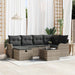 Set de canapele pentru grădină cu pernă 7 pcs Gri Rattan poli - WALTI WALTI