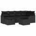 Set de canapele pentru grădină cu pernă 7 pcs Negru Rattan poli - WALTI WALTI