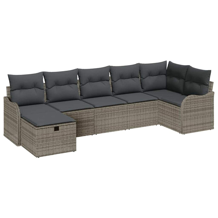Set de canapele pentru grădină 7 buc. Rattan poli WALTI