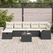 Set de canapele pentru grădină cu pernă 8 pcs Negru Rattan poli - WALTI WALTI