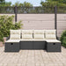 Set de canapele pentru grădină cu pernă 6 pcs Negru Rattan poli - WALTI WALTI