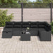 Set de canapele pentru grădină cu pernă 9 pcs Negru Rattan poli - WALTI WALTI