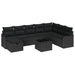 Set de canapele pentru grădină cu pernă 9 pcs Negru Rattan poli - WALTI WALTI