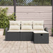 Set de canapele pentru grădină cu pernă 4 pcs Negru Rattan poli - WALTI WALTI