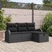 Set de canapele pentru grădină cu pernă 4 pcs Negru Rattan poli - WALTI WALTI