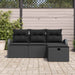 Set de canapele pentru grădină cu pernă 4 pcs Negru Rattan poli - WALTI WALTI
