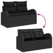 Set de canapele pentru grădină cu pernă 4 pcs Negru Rattan poli - WALTI WALTI