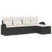 Set de canapele pentru grădină cu pernă 5 pcs Negru Rattan poli - WALTI WALTI