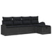 Set de canapele pentru grădină cu pernă 5 pcs Negru Rattan poli - WALTI WALTI