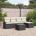 Set de canapele pentru grădină cu pernă 6 pcs Negru Rattan poli - WALTI WALTI