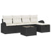 Set de canapele pentru grădină cu pernă 6 pcs Negru Rattan poli - WALTI WALTI