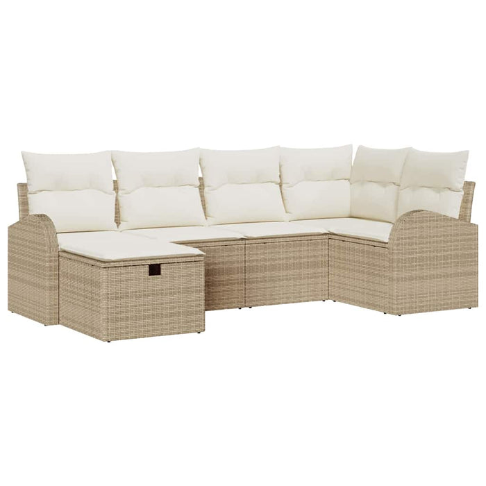 Set de canapele pentru grădină cu pernă 6 pcs Bej Rattan poli - WALTI WALTI