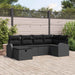 Set de canapele pentru grădină cu pernă 6 pcs Negru Rattan poli - WALTI WALTI