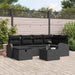 Set de canapele pentru grădină cu pernă 7 pcs Negru Rattan poli - WALTI WALTI