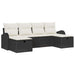 Set de canapele pentru grădină cu pernă 6 pcs Negru Rattan poli - WALTI WALTI