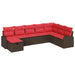 Set de canapele pentru grădină cu pernă 8 pcs Maro Rattan poli - WALTI WALTI