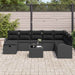 Set de canapele pentru grădină cu pernă 9 pcs Negru Rattan poli - WALTI WALTI