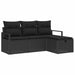 Set de canapele pentru grădină cu pernă 4 pcs Negru Rattan poli - WALTI WALTI