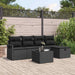 Set de canapele pentru grădină cu pernă 6 pcs Negru Rattan poli - WALTI WALTI