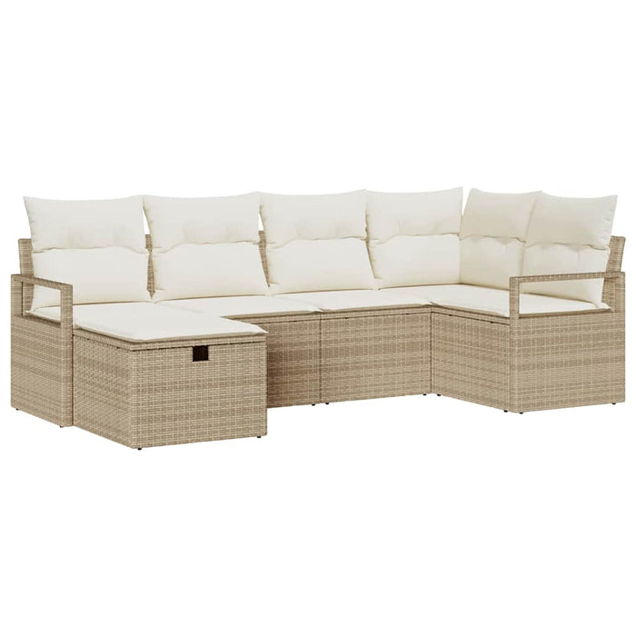 Set de canapele pentru grădină cu pernă 6 pcs Bej Rattan poli - WALTI WALTI